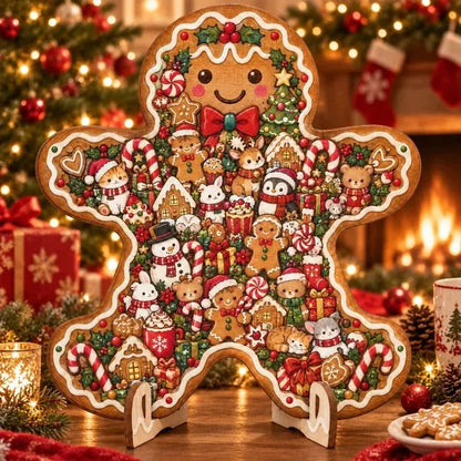 XmasWood – Puzzle en Bois de Noël 3D avec Socle Expo