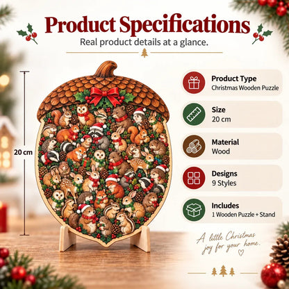XmasWood – Puzzle en Bois de Noël 3D avec Socle Expo