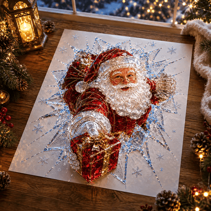 BreakGlass3D – Stickers Fenêtre Noël Illusion Verre Brisé