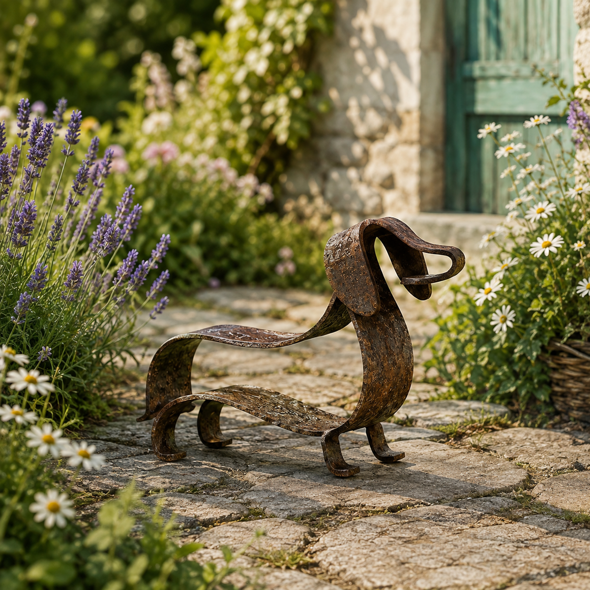 MetalDoxie – Sculpture Teckel en Métal 3D Design Ajouré Rétro