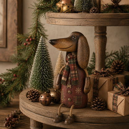 VintageDoxie – Statuette Teckel Déco Cheminée Style Farmhouse