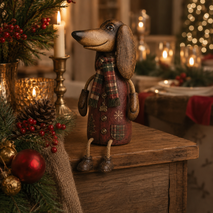 VintageDoxie – Statuette Teckel Déco Cheminée Style Farmhouse