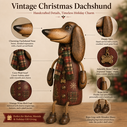 VintageDoxie – Statuette Teckel Déco Cheminée Style Farmhouse