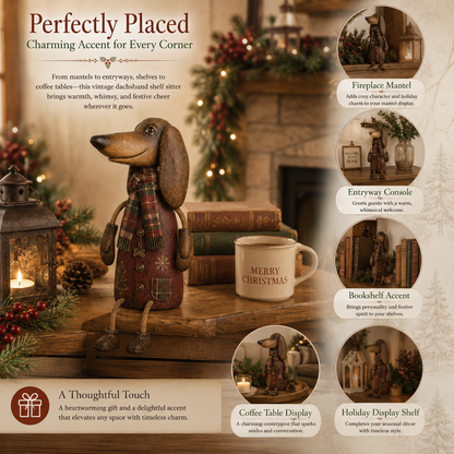 VintageDoxie – Statuette Teckel Déco Cheminée Style Farmhouse