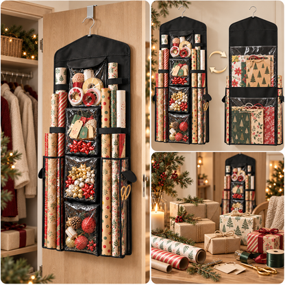 WrapNReady – Rangement Suspendu Double Face pour Papier Cadeau