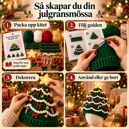 XmasCrochet – Kit DIY Crochet Bonnet Sapin de Noël