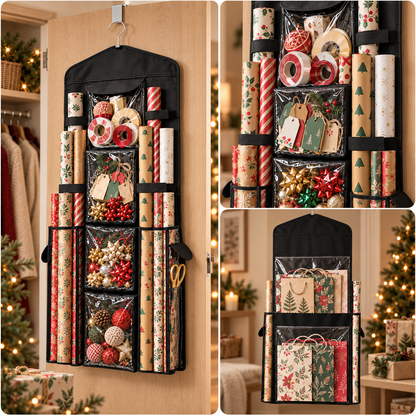 WrapNReady – Rangement Suspendu Double Face pour Papier Cadeau