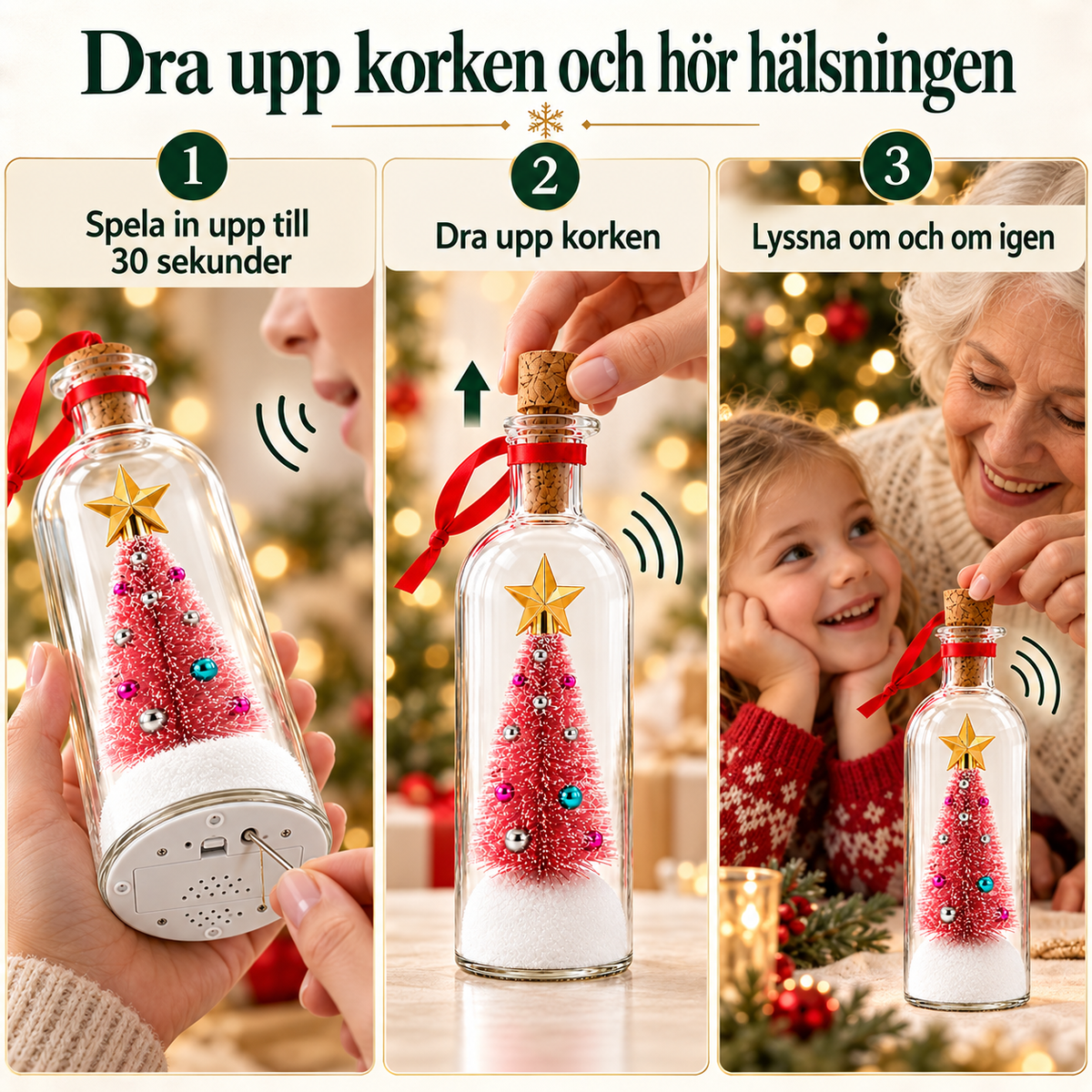 VoiceBottle – Bouteille en Verre à Message Vocal Enregistrable