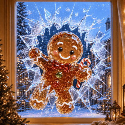 BreakGlass3D – Stickers Fenêtre Noël Illusion Verre Brisé