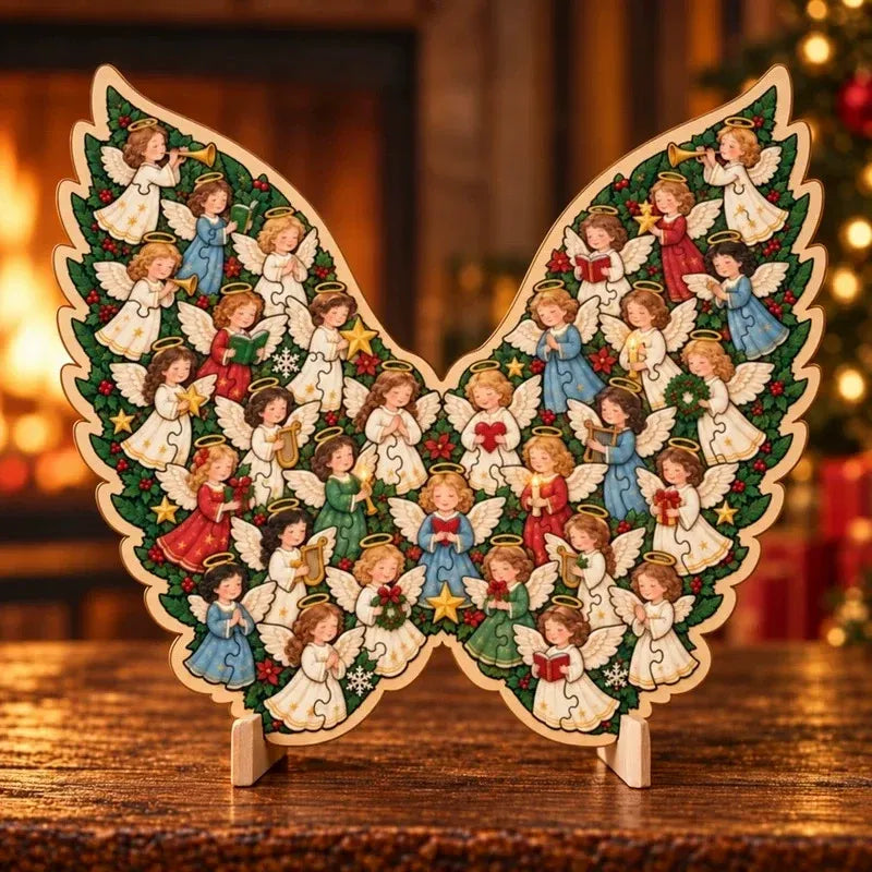 XmasWood – Puzzle en Bois de Noël 3D avec Socle Expo