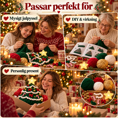 XmasCrochet – Kit DIY Crochet Bonnet Sapin de Noël