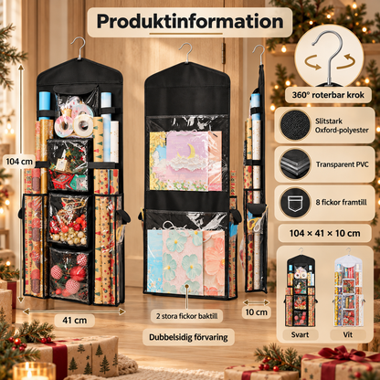 WrapNReady – Rangement Suspendu Double Face pour Papier Cadeau