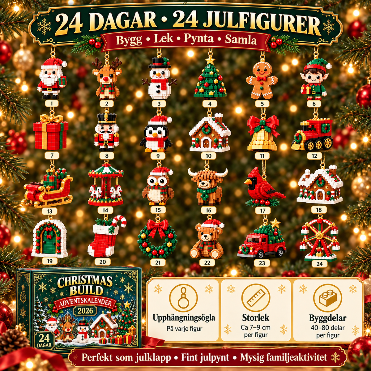 XmasBlocks – Calendrier de l'Avent 24 Figurines à Construire