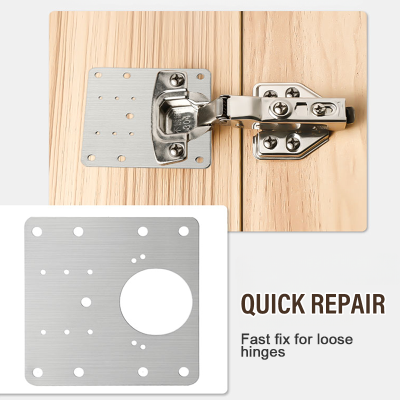 HingeFix – Plaques de Réparation Charnière Placard en Inox