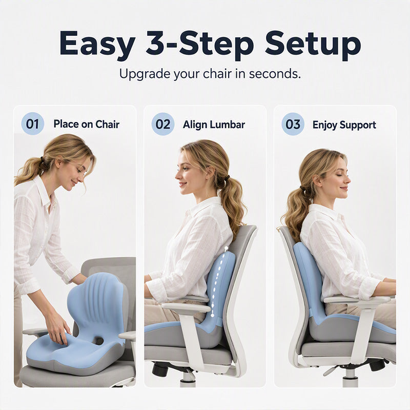 ErgoBack – Coussin d'Assise Ergonomique et Soutien Lombaire